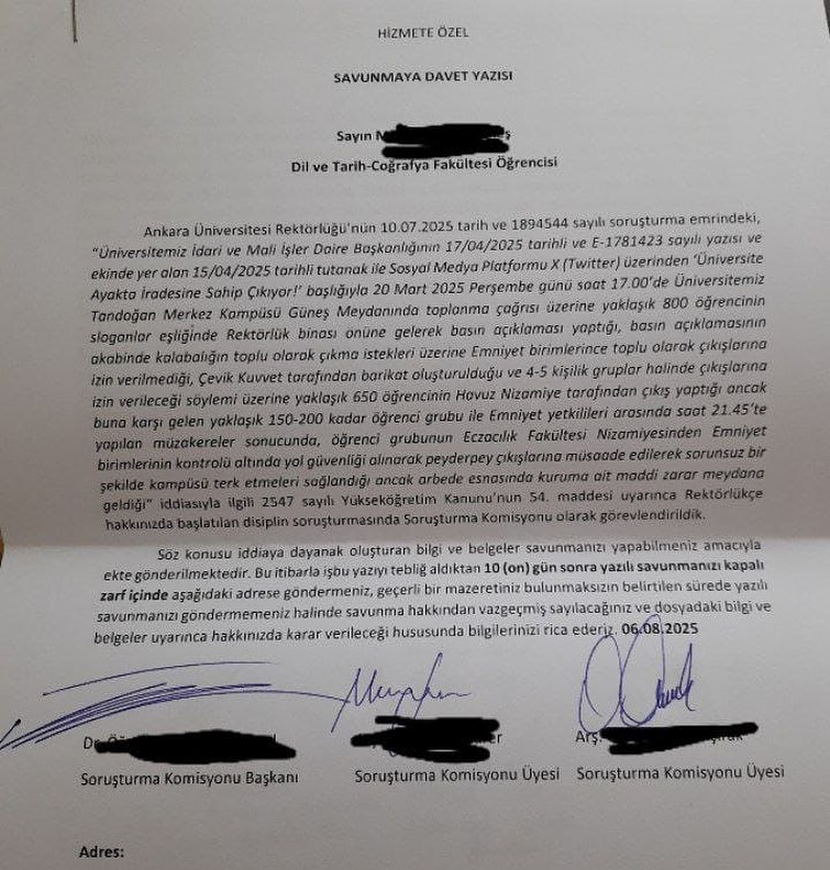 Ankara Üniversitesi soruşturma, 